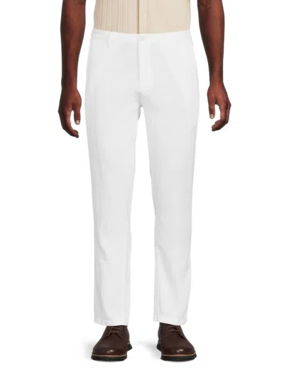 Saks Fifth Avenue Men's Linen-blend Flat Front Pants In White