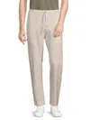 Saks Fifth Avenue Men's Flat Front Linen Blend Pants In Acorn