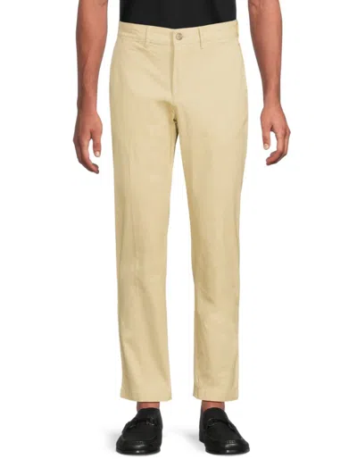 Saks Fifth Avenue Men's Flat Front Straight Chino Pants In Neutral
