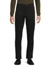 Saks Fifth Avenue Men's Flat Front Stretch Cotton Straight-leg Pants In Black