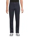 Saks Fifth Avenue Men's Flat Front Stretch Cotton Straight-leg Pants In Blue