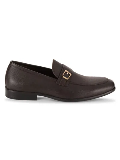 Saks Fifth Avenue Men's Freddy Leather Loafers In Chocolate