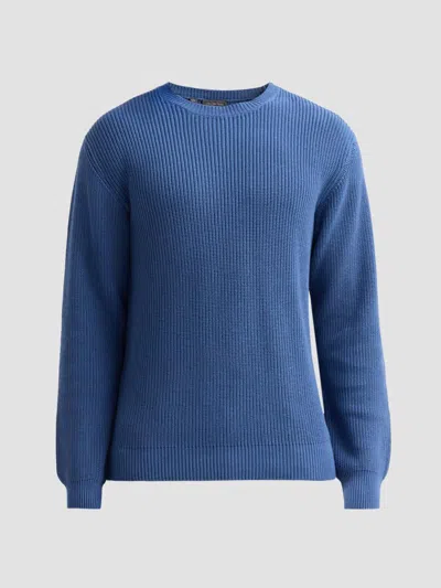 Saks Fifth Avenue Men's Garment Dyed Double Seed Rib-knit Crewneck Sweater In Blue
