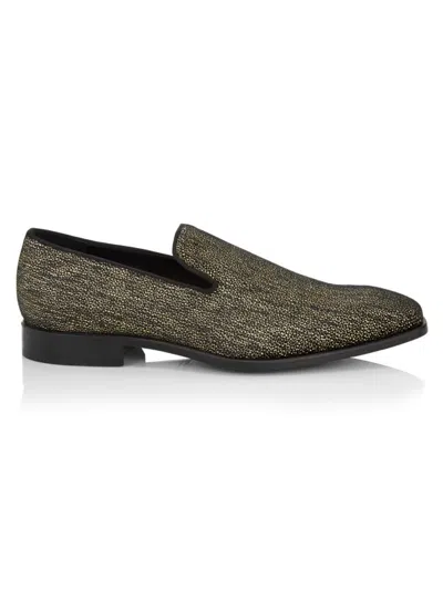 Saks Fifth Avenue Men's Glitter Canvas Loafers In Grey