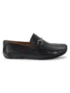 Saks Fifth Avenue Men's Grained Leather Bit Driving Loafers In Black