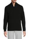 Saks Fifth Avenue Men's Heathered Cashmere Sweater In Black