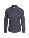 Saks Fifth Avenue Men's Heathered Cotton Slim-fit Shirt In Navy