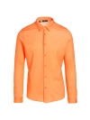 Saks Fifth Avenue Men's Heathered Cotton Slim-fit Shirt In Tangerine