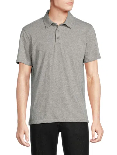 Saks Fifth Avenue Men's Heathered Polo In Heather Grey