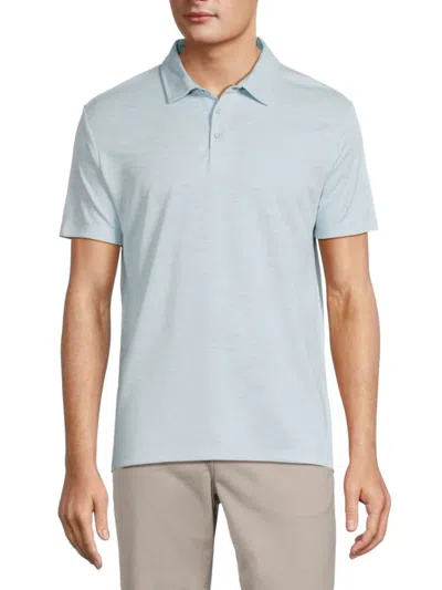 Saks Fifth Avenue Men's Heathered Polo In Light Blue