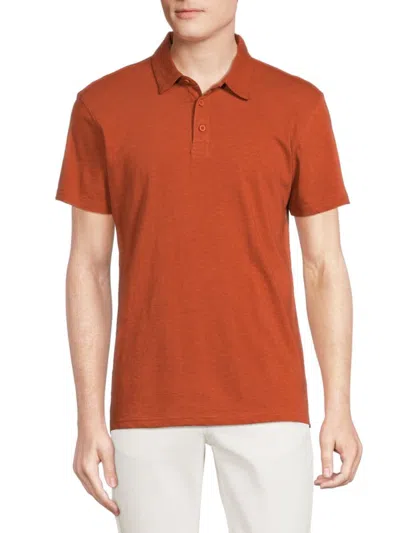 Saks Fifth Avenue Men's Heathered Polo In Picante