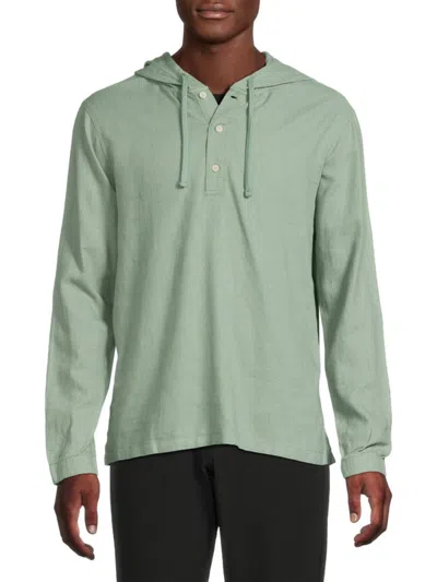 Saks Fifth Avenue Men's Linen Blend Hoodie In Bay Green
