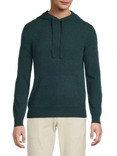 Saks Fifth Avenue Men's Hooded Rib-knit 100% Cashmere Hoodie In Green