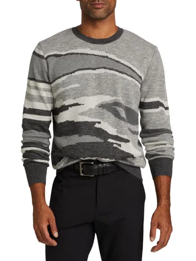 Saks Fifth Avenue Men's Intarsia Alpaca-blend Sweater In Dark Grey