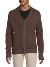 Saks Fifth Avenue Men's Knit Cotton Cardigan In Brown