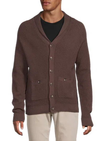 Saks Fifth Avenue Men's Knit Cotton Cardigan In Brown