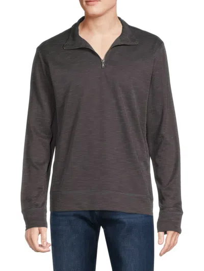 Saks Fifth Avenue Men's Knit Quarter Zip Pullover Shirt In Iron