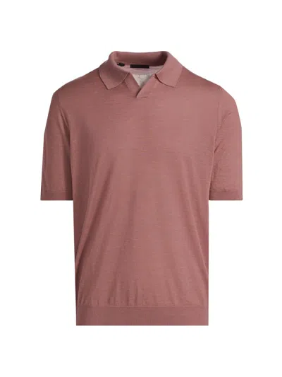 Saks Fifth Avenue Men's Lamar Johnny Collar Short-sleeve Sweater In Pink