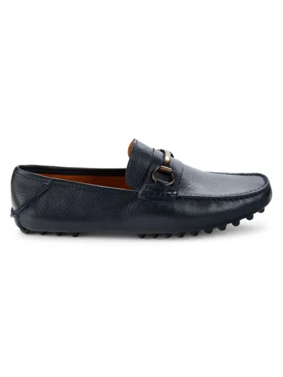 Saks Fifth Avenue Men's Leather Bit Loafers In Navy
