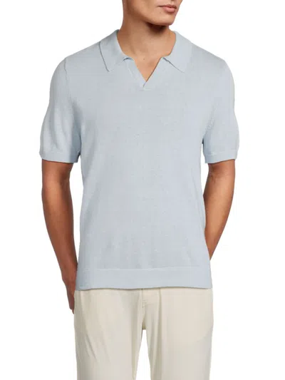 Saks Fifth Avenue Men's Linen & Cotton Polo Shirt In Blue