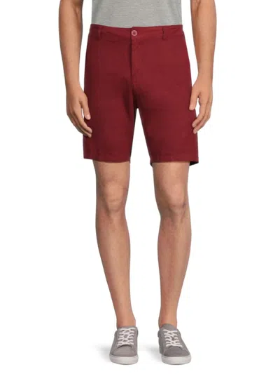 Saks Fifth Avenue Men's Linen Blend Bermuda Shorts In Sangria