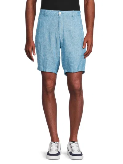 Saks Fifth Avenue Men's Linen Blend Bermuda Shorts In Teal