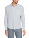 Saks Fifth Avenue Men's Linen Blend Button Down Shirt In Light Blue