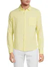 Saks Fifth Avenue Men's Linen Blend Button Down Shirt In Light Yellow