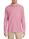Saks Fifth Avenue Men's Linen Blend Button Down Shirt In Magenta