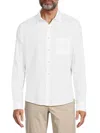 Saks Fifth Avenue Men's Linen Blend Button Down Shirt In White