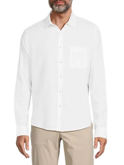 Saks Fifth Avenue Men's Linen Blend Button Down Shirt In White