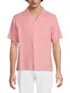 Saks Fifth Avenue Men's Linen-blend Camp Shirt In Mauve Dust