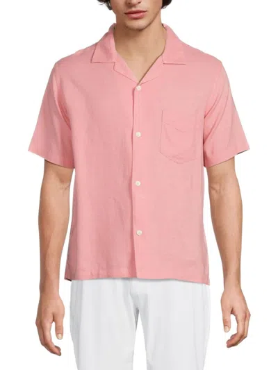 Saks Fifth Avenue Men's Linen-blend Camp Shirt In Mauve Dust