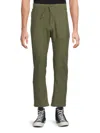 Saks Fifth Avenue Men's Linen Blend Drawstring Pants In Olive Branch