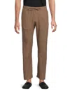 Saks Fifth Avenue Men's Linen Blend Drawstring Pants In Oak