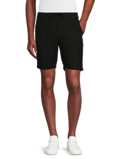Saks Fifth Avenue Men's Linen Blend Drawstring Shorts In Black