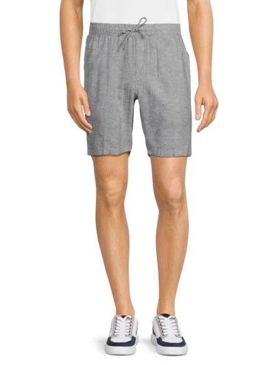 Saks Fifth Avenue Men's Linen Blend Drawstring Shorts In Grey