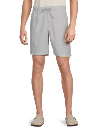 Saks Fifth Avenue Men's Linen Blend Drawstring Shorts In Wolf Gray
