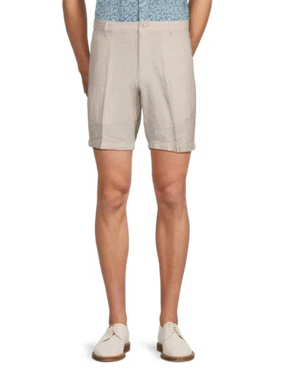 Saks Fifth Avenue Men's Linen Blend Flat Front Shorts In Acorn