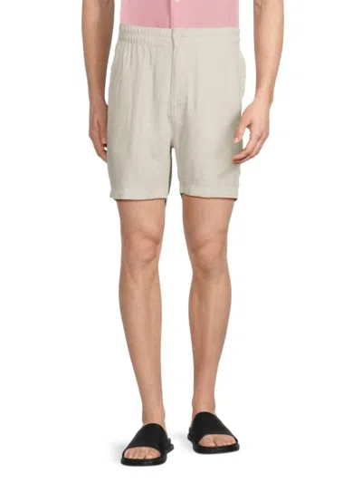 Saks Fifth Avenue Men's Linen-blend Flat-front Shorts In Acorn