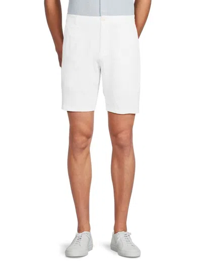 Saks Fifth Avenue Men's Linen Blend Flat Front Shorts In White