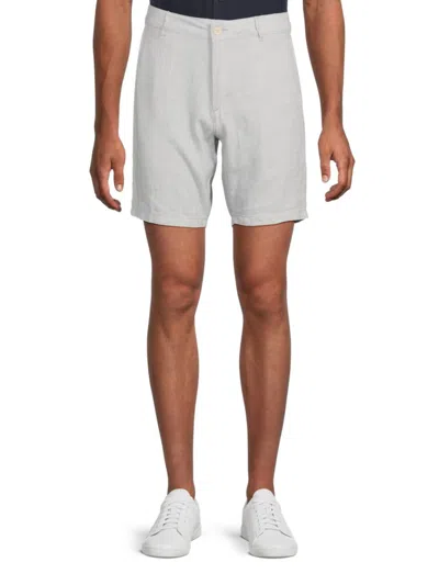 Saks Fifth Avenue Men's Linen Blend Flat Front Shorts In Wolf Grey