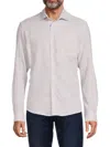 Saks Fifth Avenue Men's Linen Blend Microstripe Button Down Shirt In Acorn