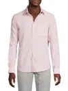 Saks Fifth Avenue Men's Linen-blend Microstripe Shirt In Mauve Dust