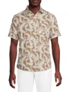 Saks Fifth Avenue Men's Linen-blend Printed Short-sleeve Shirt