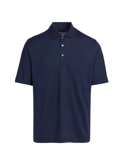 Saks Fifth Avenue Men's Linen Polo Shirt In Blue