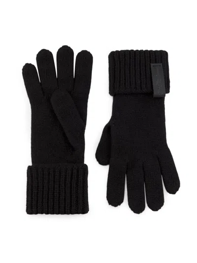 Saks Fifth Avenue Men's Logo Wool-cashmere Gloves In Black