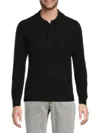 Saks Fifth Avenue Men's Long Sleeve 100% Cashmere Polo In Black