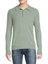 Saks Fifth Avenue Men's Long Sleeve 100% Cashmere Polo In Sage