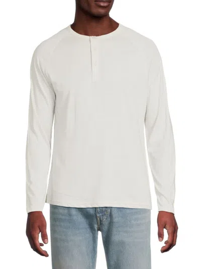Saks Fifth Avenue Men's Long-sleeve Henley Shirt In White